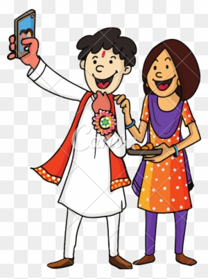 Brother And Sister Taking Selfie - Cartoon Drawing On Raksha Bandhan - Free Transparent PNG Clipart Images Download Brother And Sister Taking Selfie - Cartoon Drawing On Raksha Bandhan - Free Transparent PNG Clipart Images Download