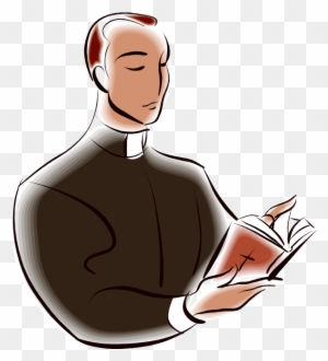 Priest With Bible - Holy Orders Clipart