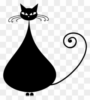 Black Cat Kitten Clip Art - Black Cat Silhouette