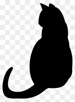 Black Cat Silhouette Kitten Clip Art - Fat Cat Silhouette