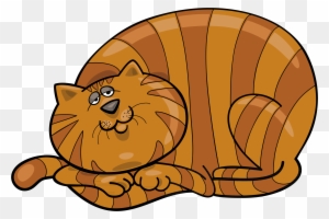Fat Cat Clip Art - Fat Tabby Cat Cartoon