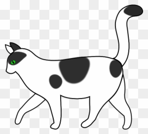 Black Cat Clipart Walking - Cat Side View Cartoon