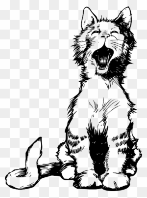Cat, Cartoon, Mammals, Cats, Meow, Meowing - Cats Meowing Clipart Black And White