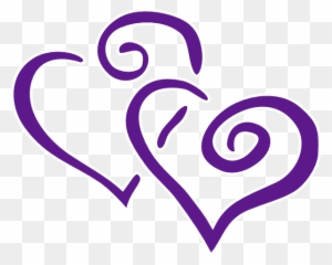 Purple Intertwined Hearts Clip Art - Heart Wedding