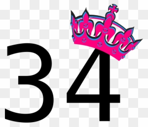 Pink Tilted Tiara And Number 34 Svg Clip Arts 600 X - Happy Birthday To Me 39