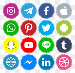 Download 16 Icons Social Media Vector Color Svg Eps - Transparent Social Share Button