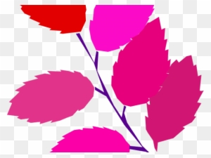 Pink Leaf Cliparts - Simple Tree Leaves Drawing