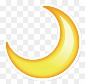 Emoji Stickers Tumblr Cute Moon Yellow - Half Moon Emoji Png