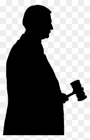Clipart Judge With Gavel Silhouette - Judge Silhouette Png