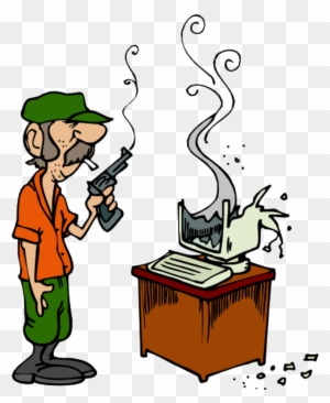 Destroyed Computer - Shooting Computer Clipart