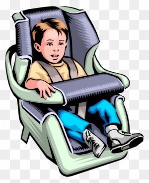 Child Passenger Safety Week Clipart - Boy Sitting In Car Seat