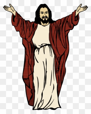 Jesus Cartoon Drawing Clip Art - Cartoon Jesus With Open Arms