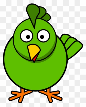 Green Chick Clip Art - Green Chicken Cartoon