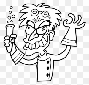 Science Clipart To Print - Mad Scientist Easy Drawing