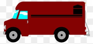 Delivery Van Clipart Png - Red Food Truck Clipart