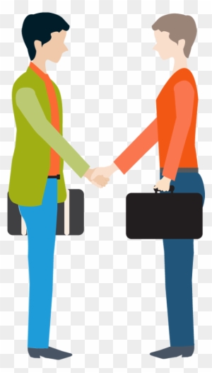 Two Cartoon Businessmen Shaking Hands - Business Shaking Hands Cartoon