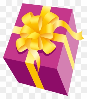 Gift Clipart Yellow - Pink And Yellow Present