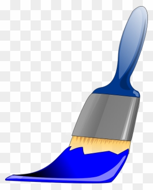 Paintbrush Blue Clip Art - Paint Brush Blue Paint