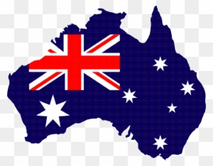 Australia Clip Art - Map Of Australia With Flag Inside