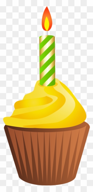 Birthday Muffin With Candle Png Clip Art Imageu200b - Png Format Birthday Candle Png