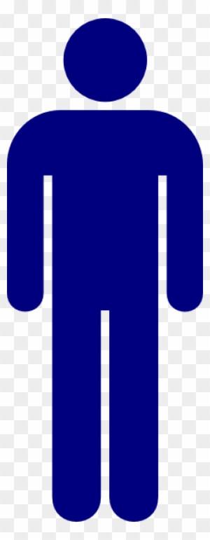 Person - Clipart - Outline - Blue Boys Bathroom Sign