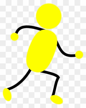 Yellow Man Running Clip Art - Stick People Clip Art Yellow