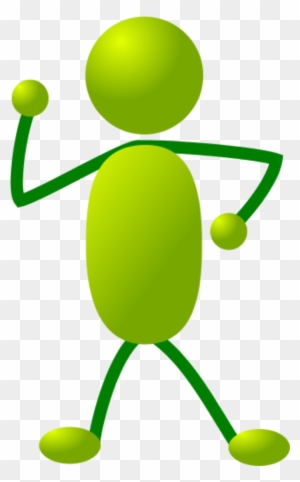 Green Stick People Dancing Clipart - Stick People Clip Art