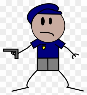 Cop, Pistol, Gun, People, Police - Police Stick Figure