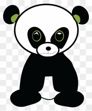 Free Clipart Of A Cute Green Eyed Panda - Portable Network Graphics