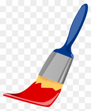 Paint Brush Blue And Red Clip Art - Paint Brush Red Clipart