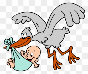 Stork With Baby Clipart Stork Carrying Ba Boy Cartoon - Stork Carrying Baby