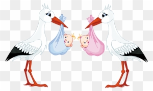 White Stork Infant Clip Art - Stork Carrying Baby