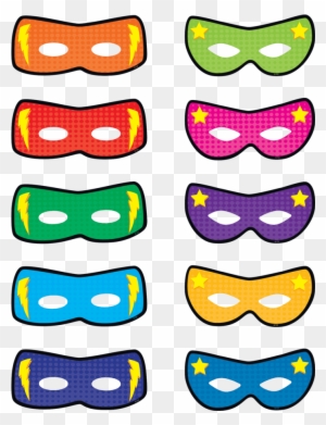 Superhero Masks Accents - Superhero Bulletin Board Cutouts