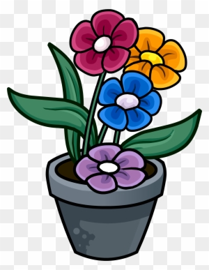 Flower Pot - Png - Flower Pot Drawing In Colour