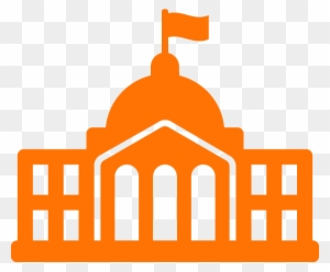 Government Images Clip Art Orange Building Flag - Government Building Clipart