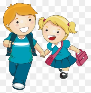 Student Working Together Clipart Hd - Brother And Sister Cartoon