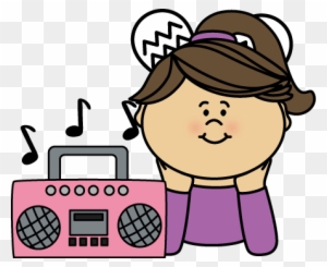 Inspiring Design Ideas Clipart Music Girl Listening - Listening To Music Clipart
