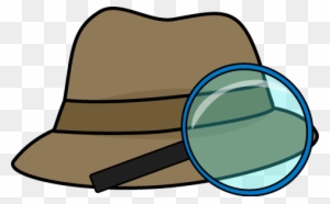 Detective Hat And Magnifying Glass Clip Art - Detective Hat And Magnifying Glass
