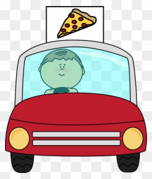 Clipart Of Delivery, Terminal And Pizza - Boy Driving Clip Art