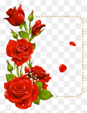 Png Клипарт "розы" - Red Flower Frame Png