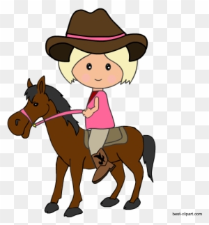 Cowgirl Riding A Horse Free Western Clip Art Image - Cowboy