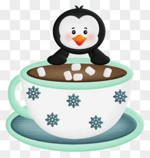 Penguin With Hot Chocolate Hot Chocolate And Coffee - Hot Chocolate With Marshmallows Clip Art