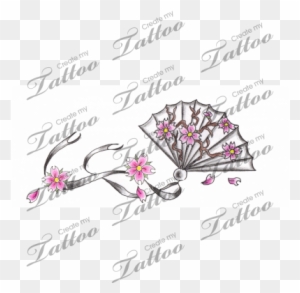 Marketplace Tattoo Japanese Cherry Blossom Fan - Rose Vine Wrist Tattoos