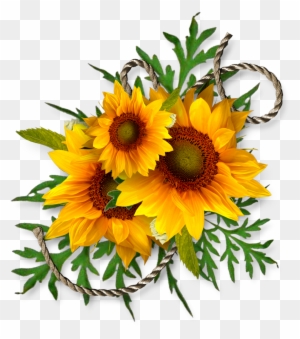 Sunflower Corner Border Clipart Download - Common Sunflower