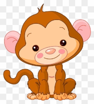 Fancy Baby Girl Monkey Cartoon Baby Monkey Clipart - Cute Baby Monkey Clipart