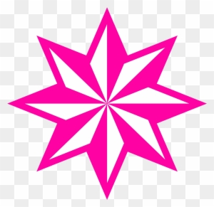 Pink Star Clipart Faceted Star - 8 Pointed Star Vector