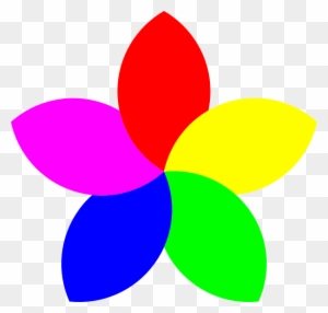 Color Clipart Colourful Flower - Flower With 5 Petals