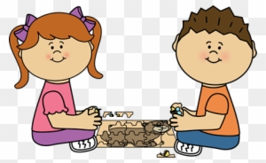 Child Clipart Puzzled - Floor Puzzle Clip Art