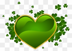 St Patricks Day Heart With Shamrock Clipart - Clip Art Happy St Patricks Day