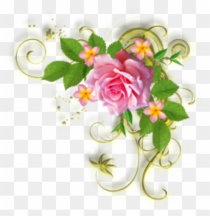 Clipart Gratuit Bordure Fleurs - Yellow Rose Birthday Card
